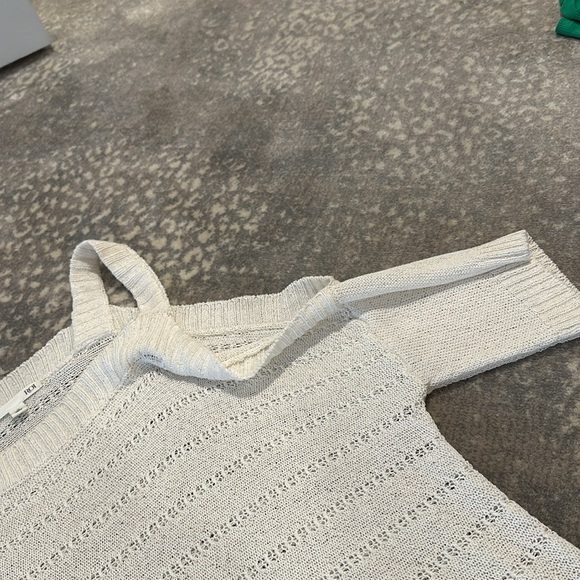 ROI WHITE KNIT TOP WITH BARE SHOULDERS AND SHORT SLEEVES SIZE S - Picture 4 of 8